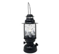Farol Negro con Vela con Luz de 30 cm