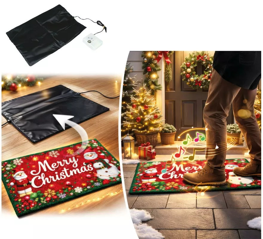 Felpudo Navideño con Sensor de Sonido y Música de 25x35 cm
