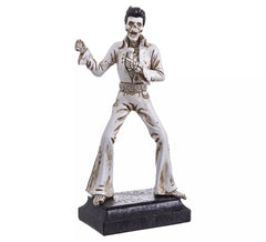 Figura de Esqueleto Cantante con Traje blanco de 14,5x8,7x31,2 cm