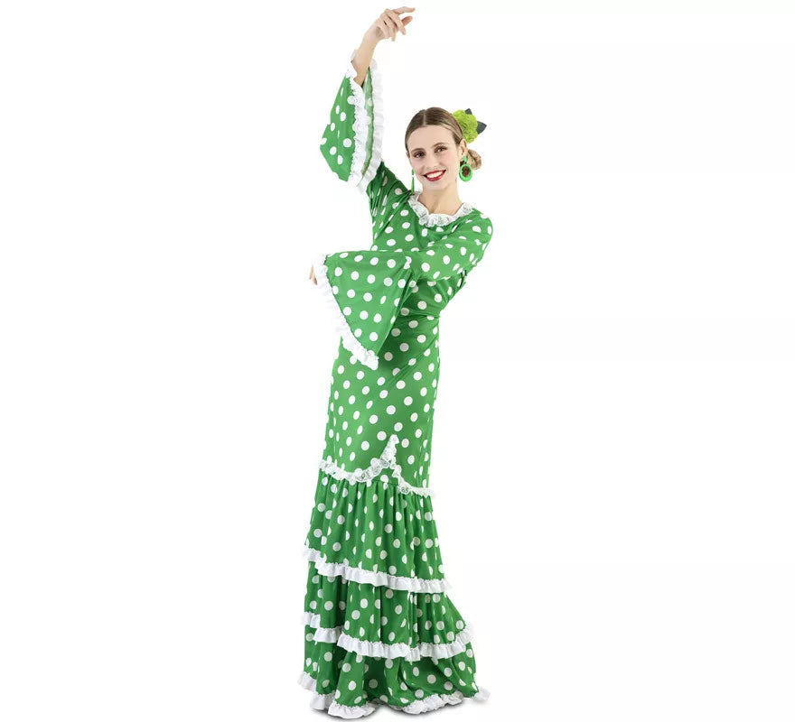 Translation missing: es.Flamenca Verde con lunares para mujer