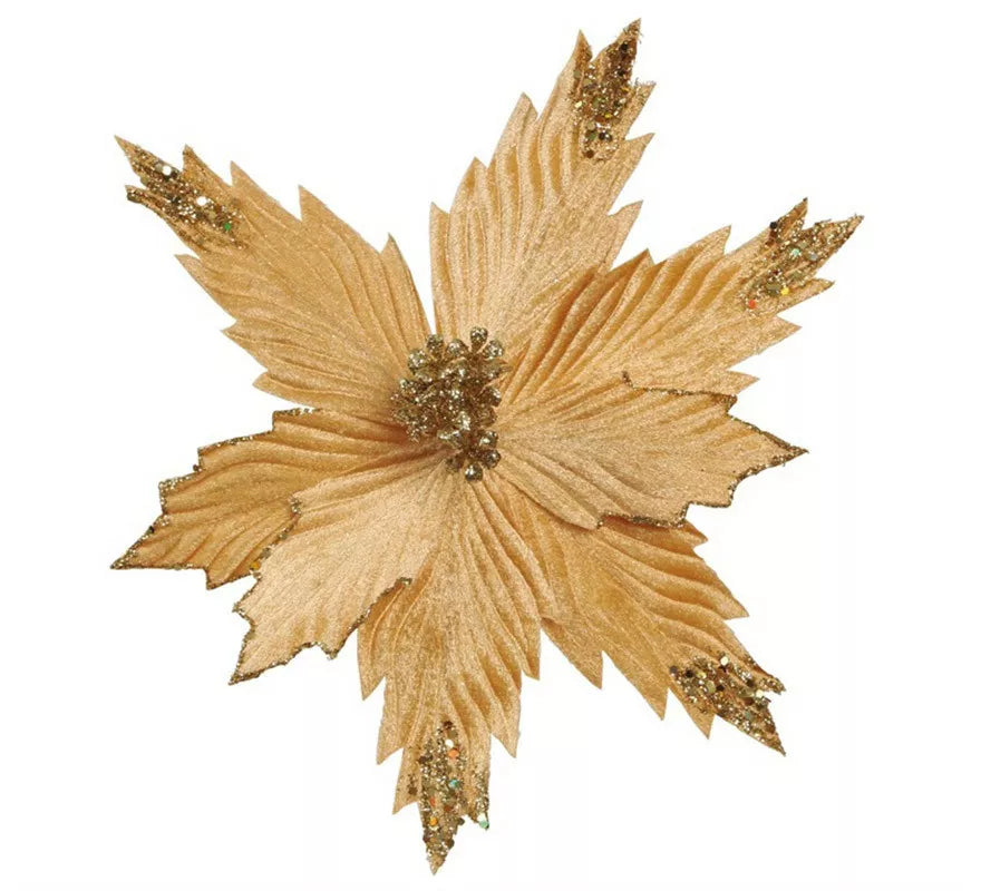 Translation missing: es.Flor de Navidad Oro de 25 cms
