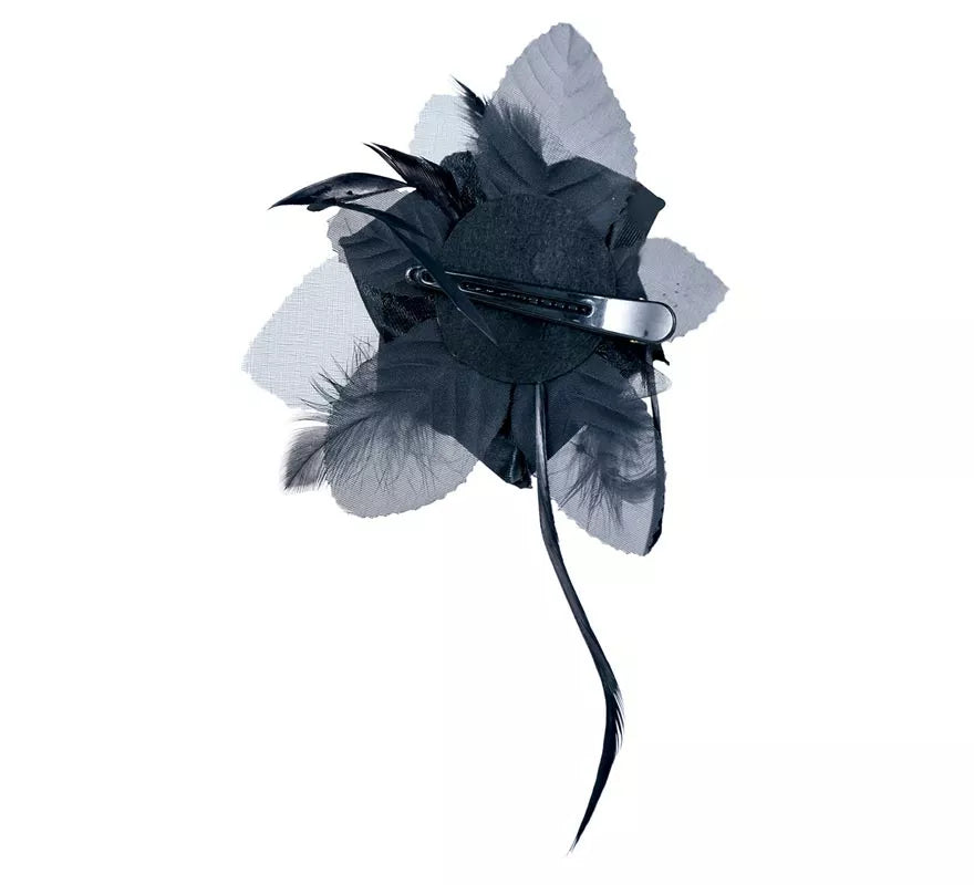 Translation missing: es.Flor Negra para Pelo con Clip
