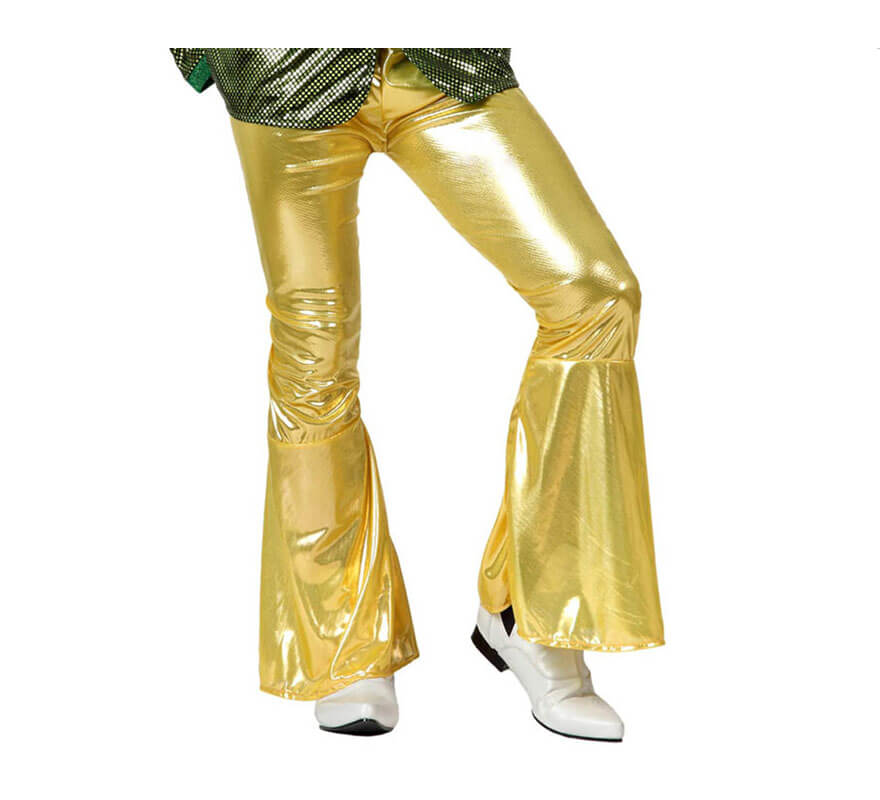 Translation missing: es.Pantalón de campana de la Disco dorado para hombre