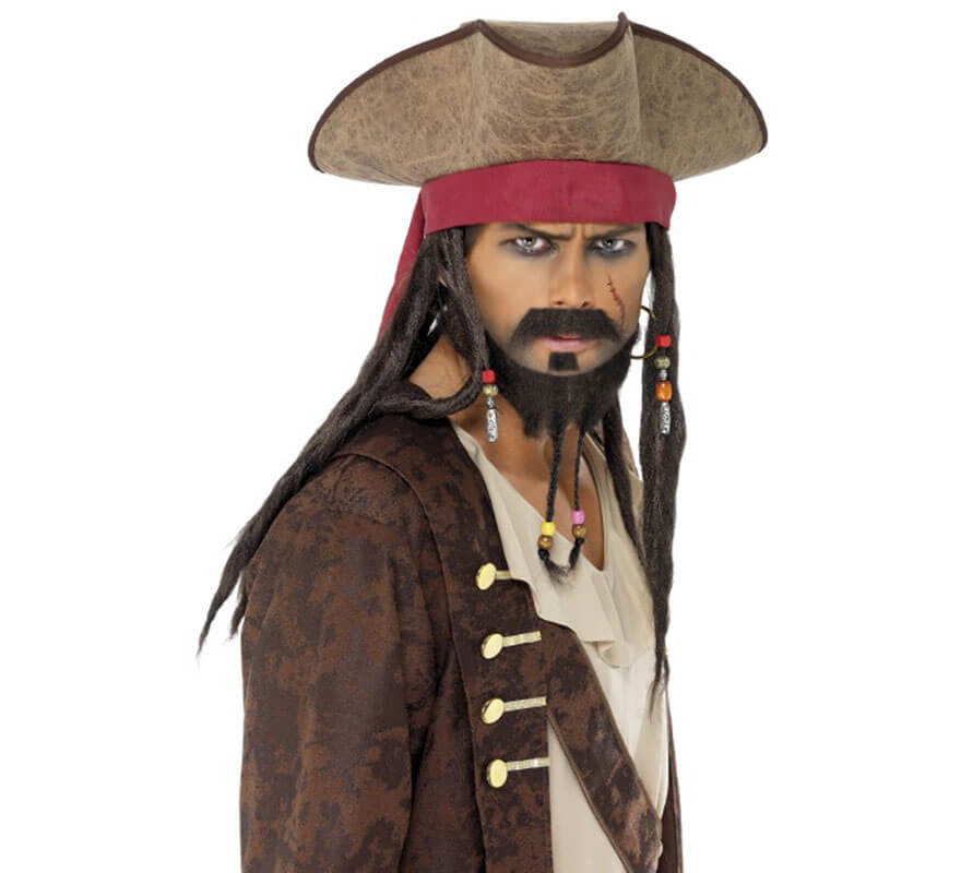 Translation missing: es.Sombrero Pirata Marrón con Rastas