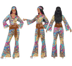 Disfraz Hippy Flower Power para Mujer talla M
