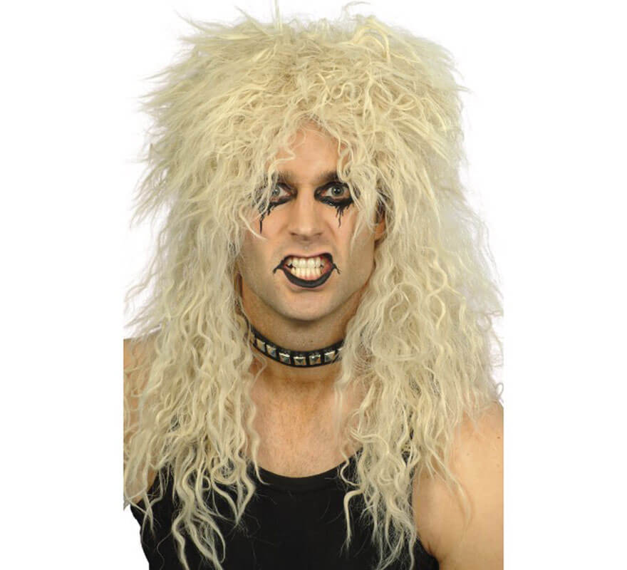 Translation missing: es.Peluca Melena Hard Rock Rubia de los Años 80 para Hombre