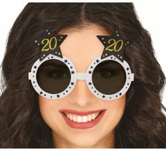Gafas Blancas con Estrellas 20 Años Cumpleaños y Aniversarios