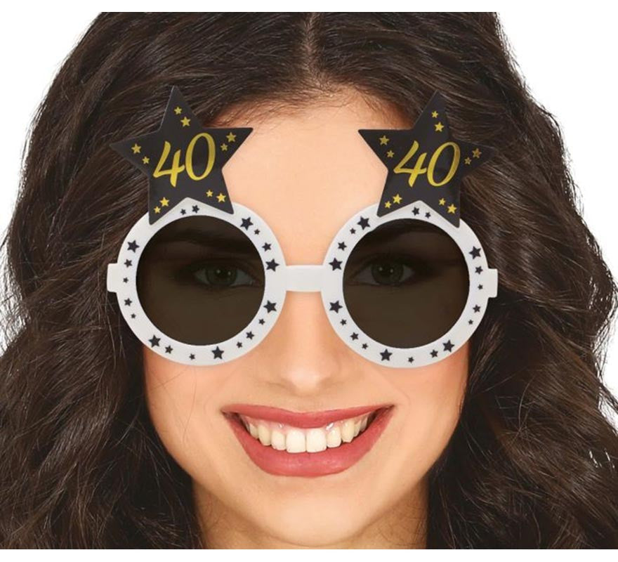 Translation missing: es.Gafas Blancas con Estrellas 40 Años