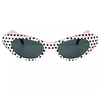Gafas Chica de los Años 40 o 50 a lunares blancas