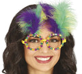 Gafas Circulares con Plumas Altas