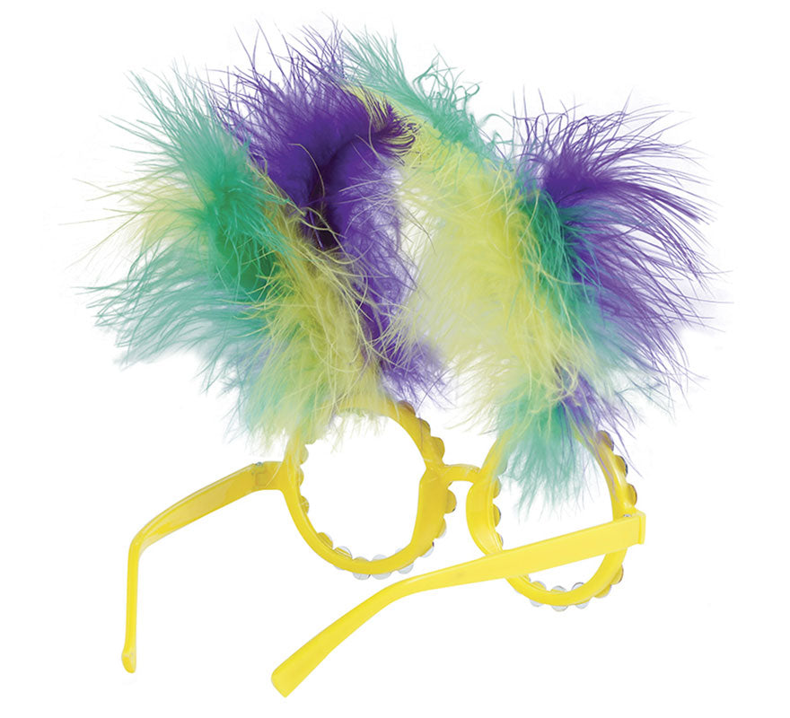 Translation missing: es.Gafas Circulares con Plumas Altas