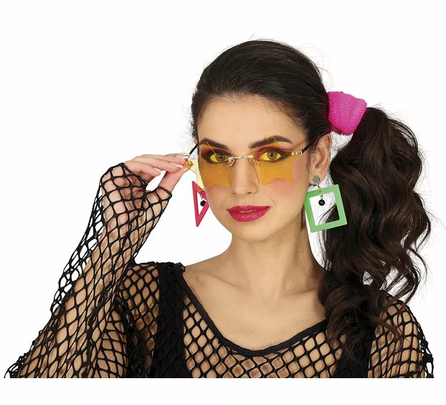 Translation missing: es.Gafas de Estrellas naranja adulto