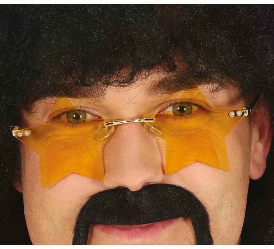 Translation missing: es.Gafas de Estrellas naranja adulto