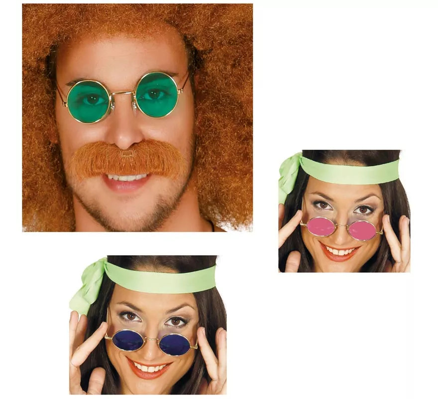 Translation missing: es.Gafas de Hippie circulares en varios colores adulto