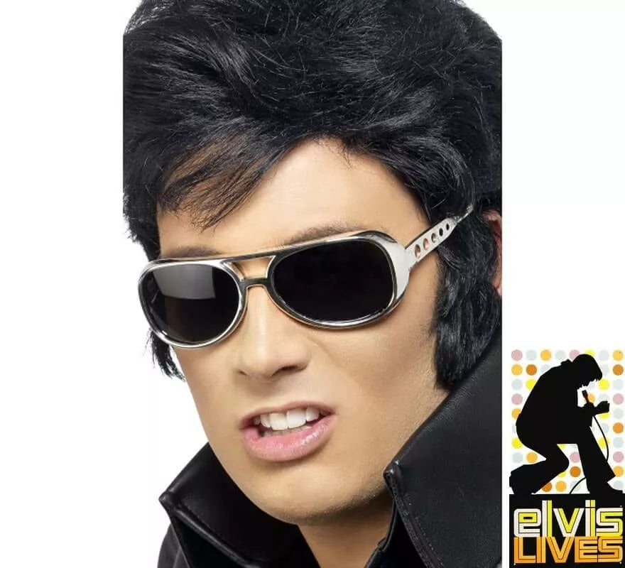 Translation missing: es.Gafas de Sol auténticas de Elvis Presley montura Plateada