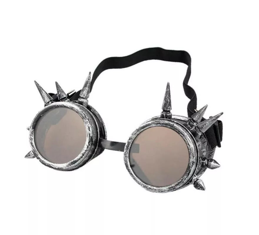 Translation missing: es.Gafas de Steampunk plateada con púas