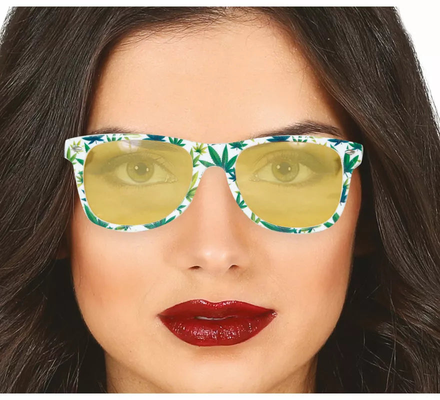 Gafas Marihuana amarillas adulto