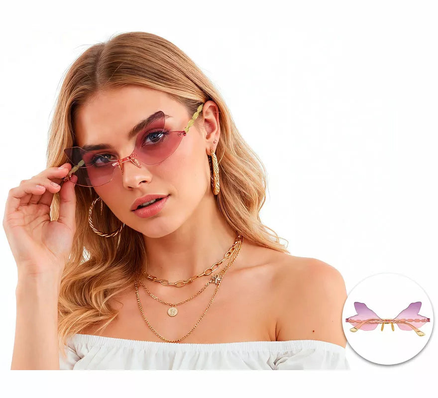Gafas Mariposa rosas Efecto Degradado