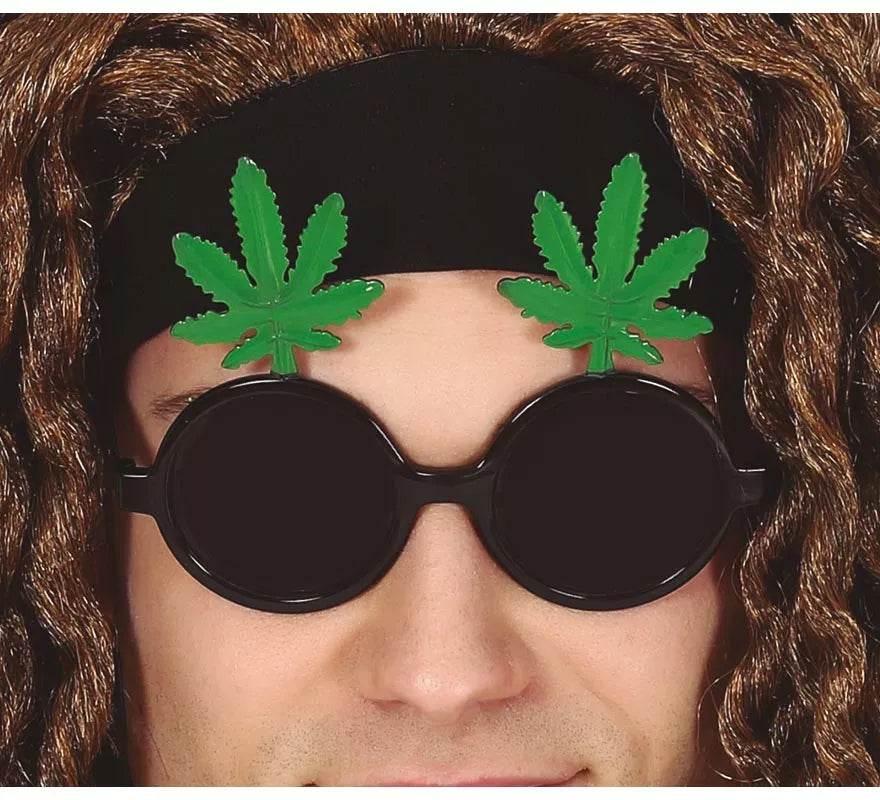 Translation missing: es.Gafas Negras con Hojas de Marihuana