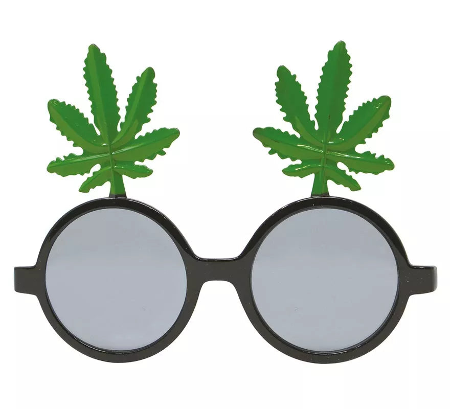 Translation missing: es.Gafas Negras con Hojas de Marihuana