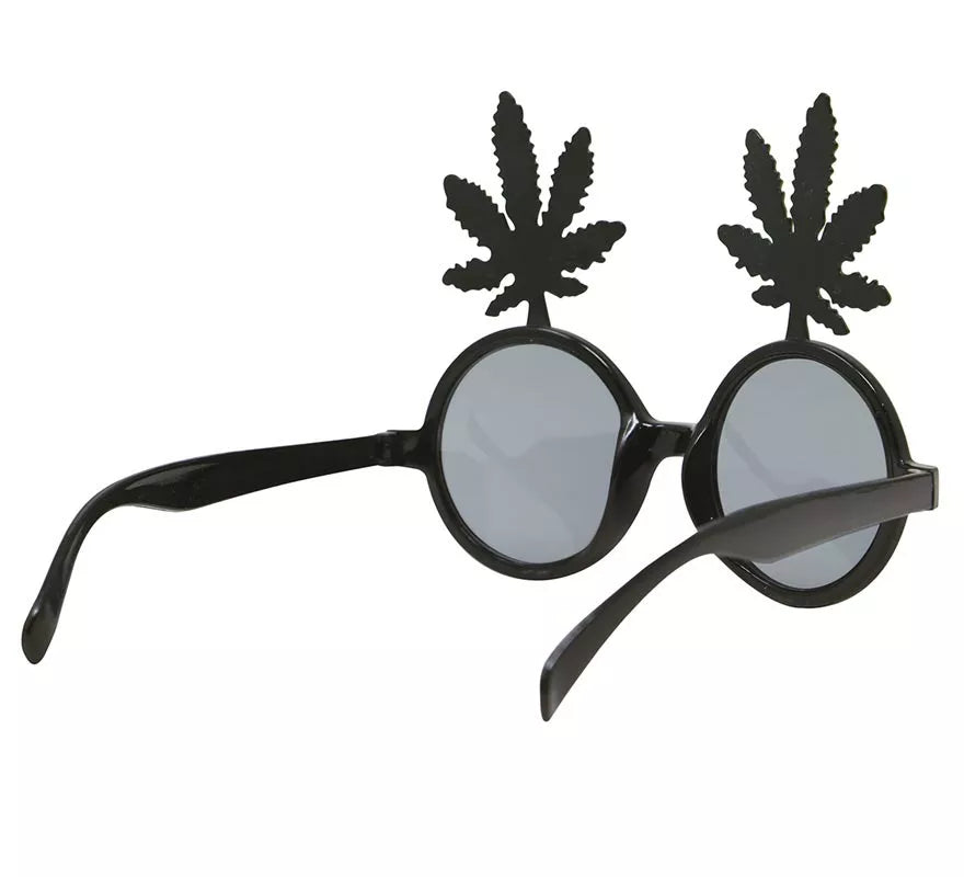 Translation missing: es.Gafas Negras con Hojas de Marihuana