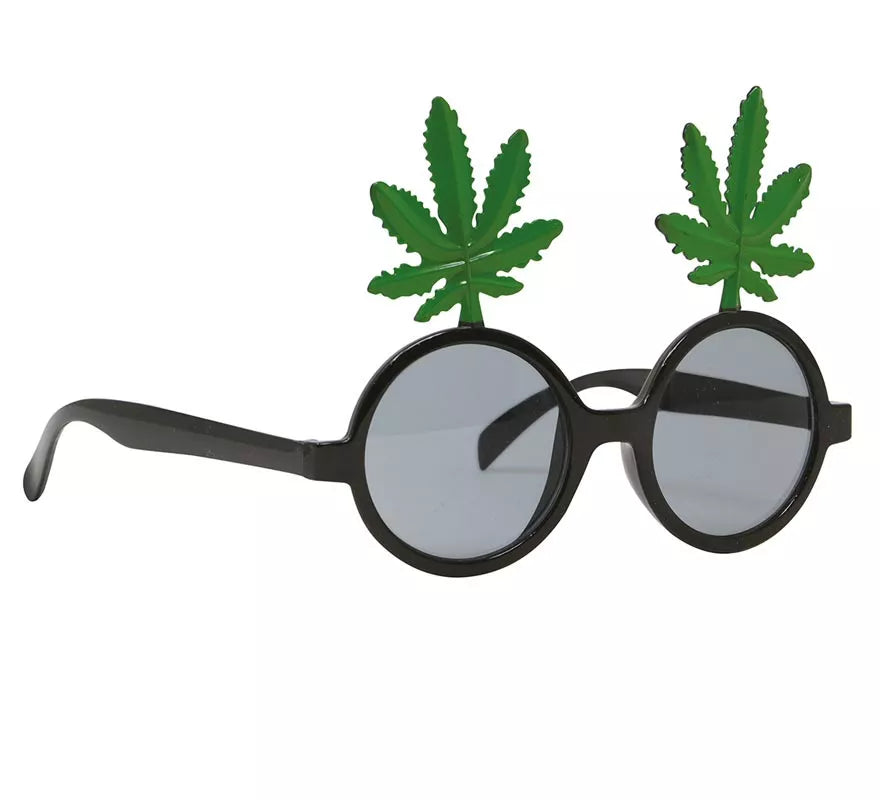 Translation missing: es.Gafas Negras con Hojas de Marihuana