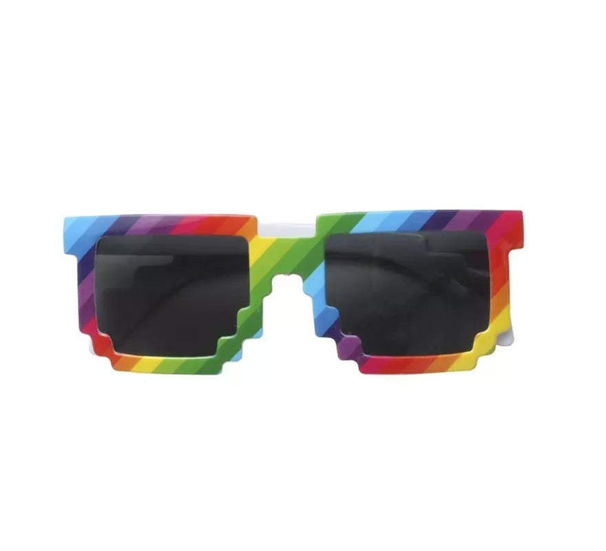 Translation missing: es.Gafas oscuras Pixeles Arcoíris adulto
