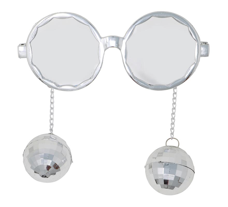 Gafas Plateadas Grandes con Bolas