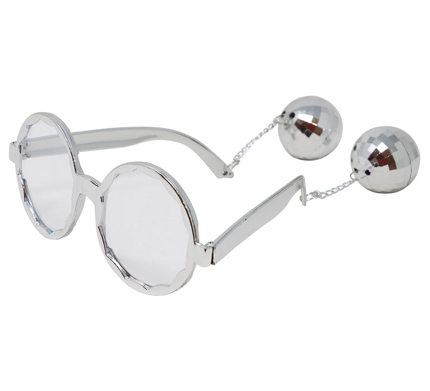Gafas Plateadas Grandes con Bolas