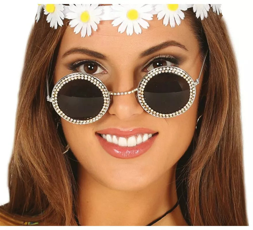Gafas Redondas con Brillantes