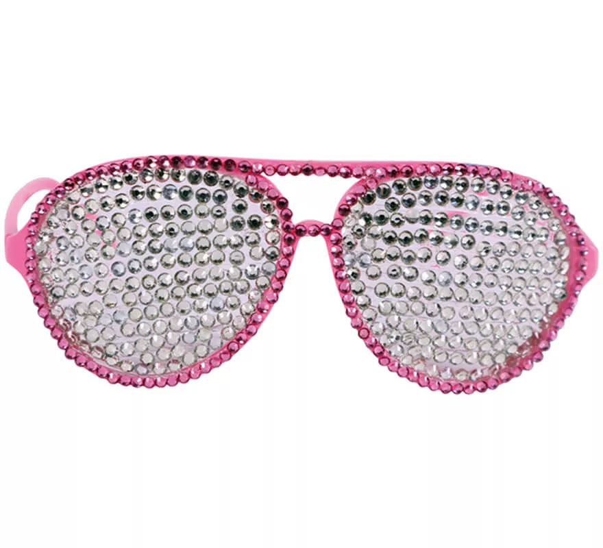 Translation missing: es.Gafas Rosa con Brillantes Plateados