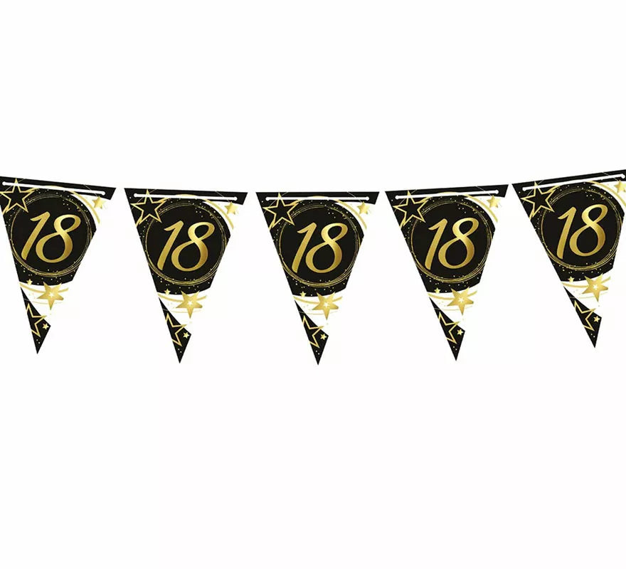 Translation missing: es.Gallardete 18 Años Cumpleaños y Aniversarios de Papel de 300 cm 19X27 cm