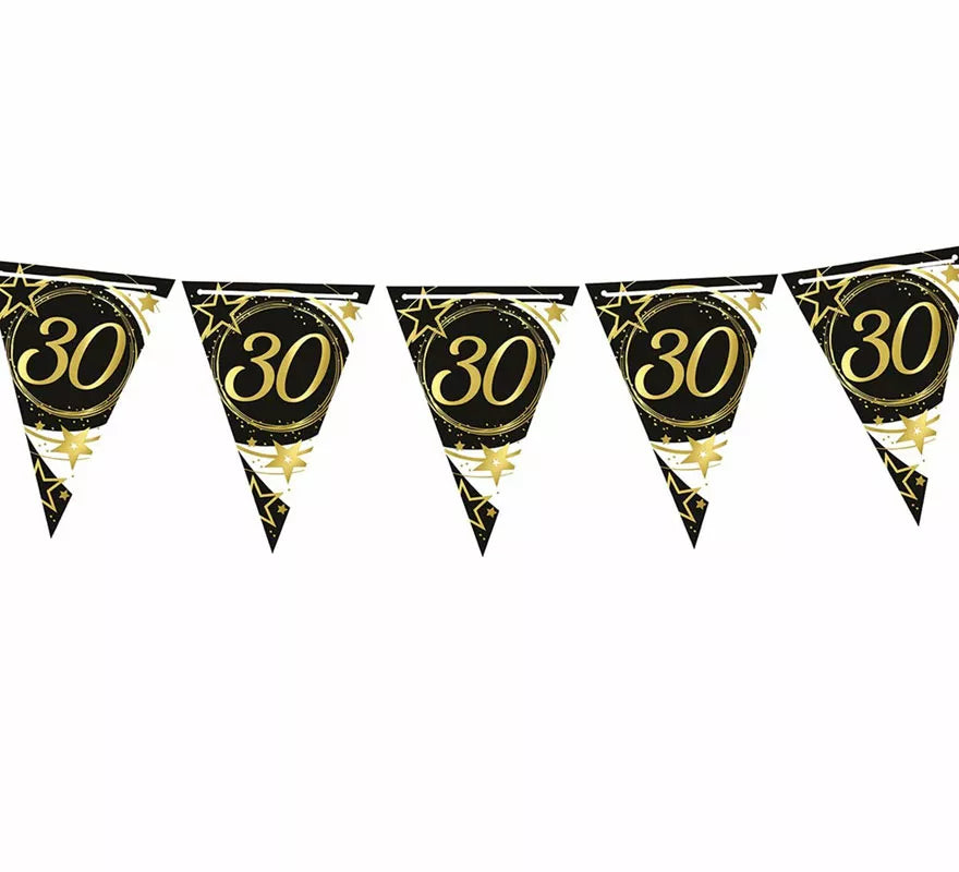 Translation missing: es.Gallardete 30 Años Cumpleaños y Aniversarios de Papel de 300 cm 19X27 cm