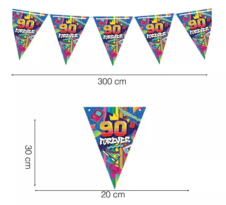 Translation missing: es.Gallardete años 90 de 300 cm, 20x30 cm