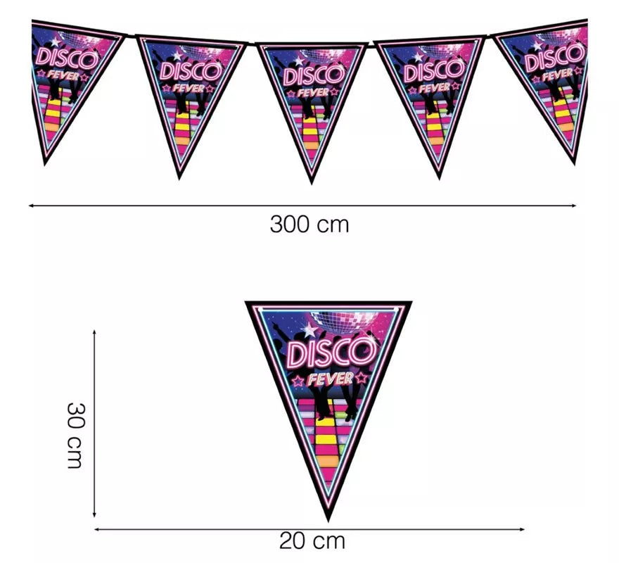 Translation missing: es.Gallardete Disco Fever Papel de 300 cm 20x30 cm