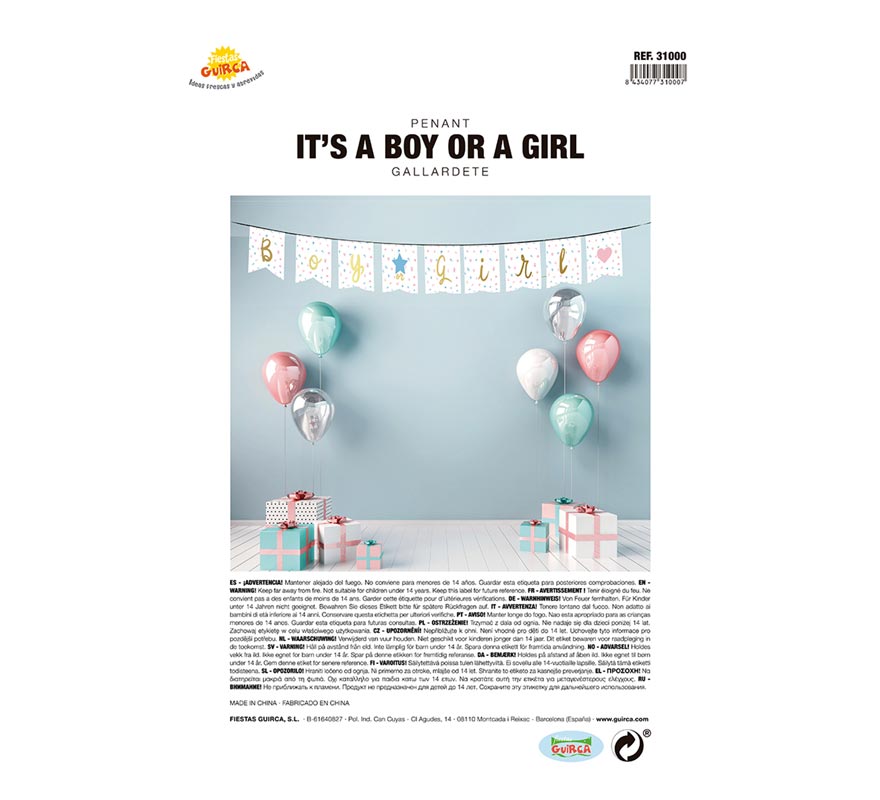 Translation missing: es.Gallardete It's a Boy or a Girl de 220 cm