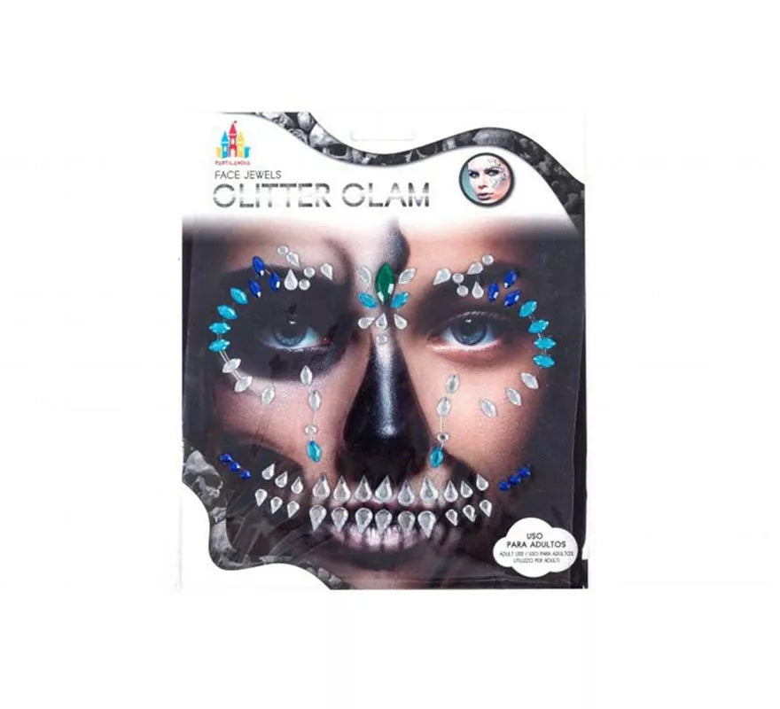 Translation missing: es.Gemas Faciales Adhesivas Calavera azul