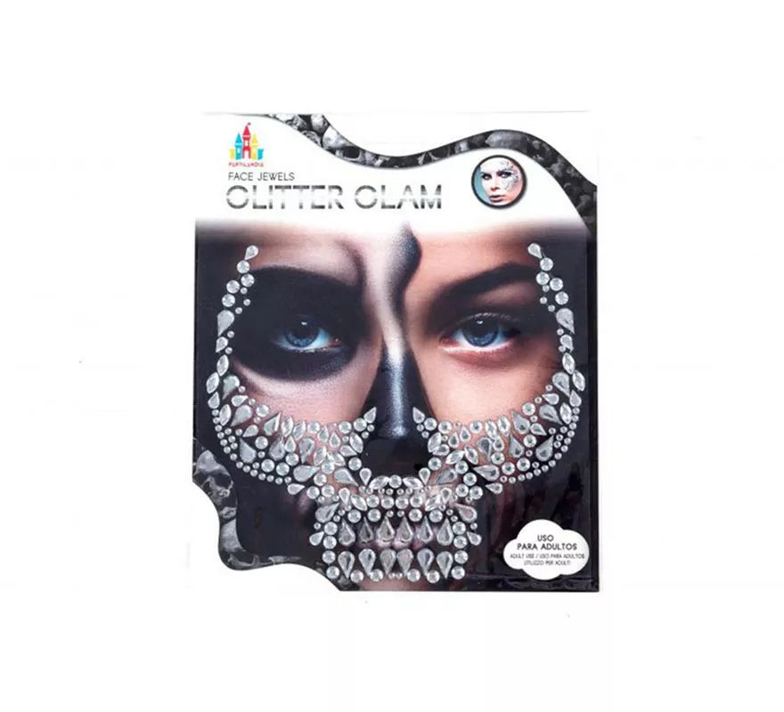 Translation missing: es.Gemas Faciales Adhesivas Calavera gris