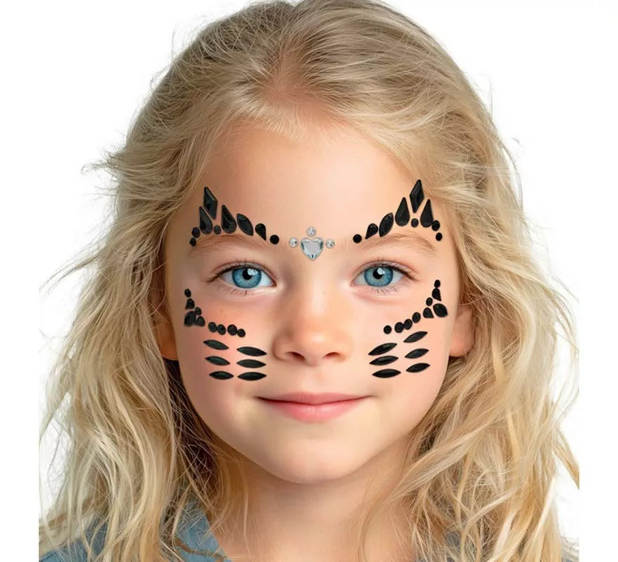Gemas Faciales Adhesivas de Gata Infantil