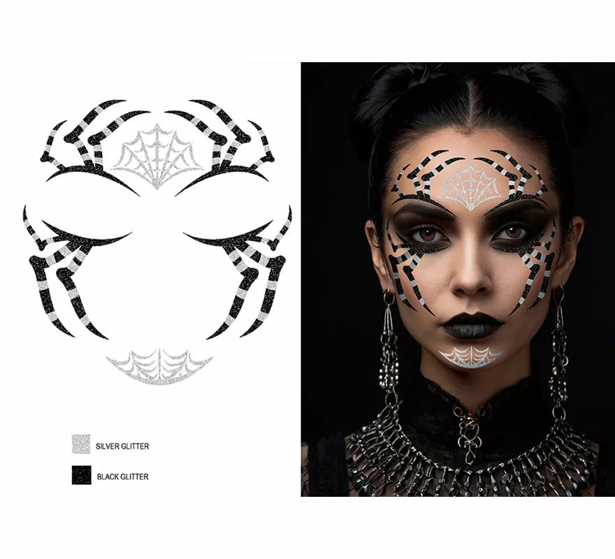 Translation missing: es.Glitter Face Araña negra de 13x15 cm