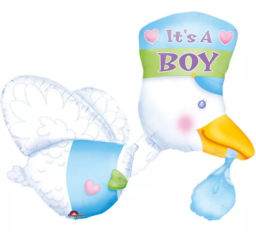 Globo Cigüeña con Bebé niño de 58x81 cm