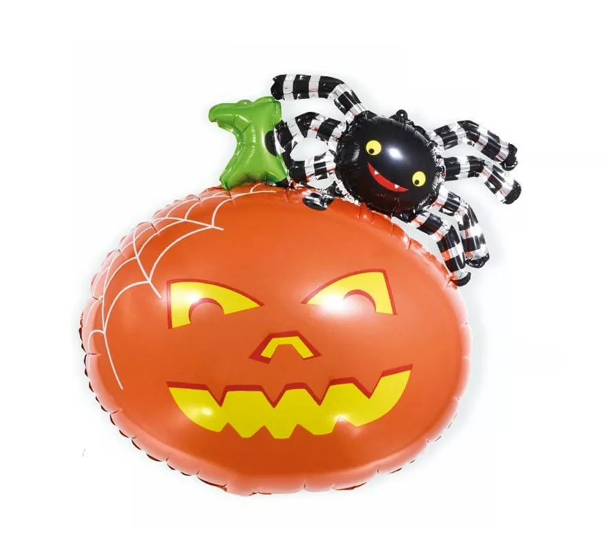 Translation missing: es.Globo de Foil Calabaza y araña de 65 cm