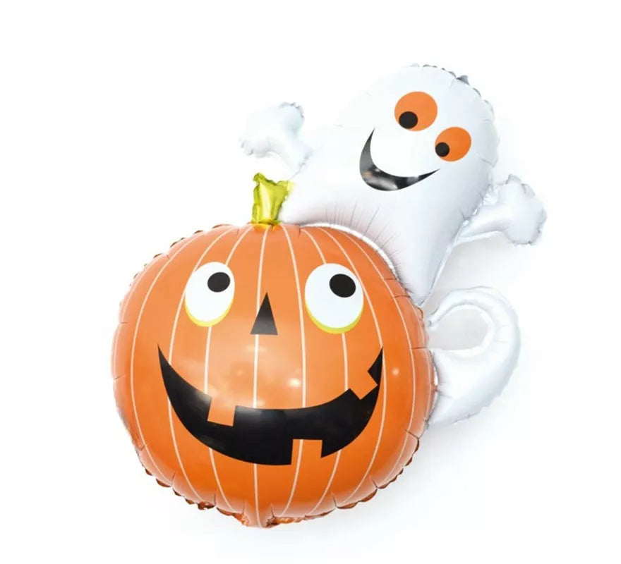 Translation missing: es.Globo de Foil Calabaza y Fantasma feliz de 64x80 cm