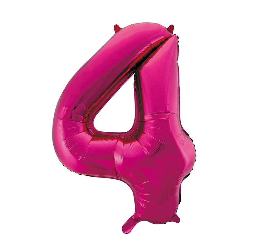 Globo de Foil Número 4 Color Rosa de 86 cm