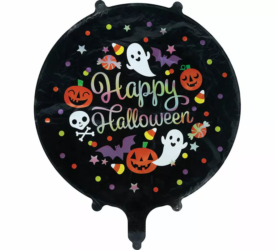 Globo de Foil Redondo Happy Halloween de 50 cm