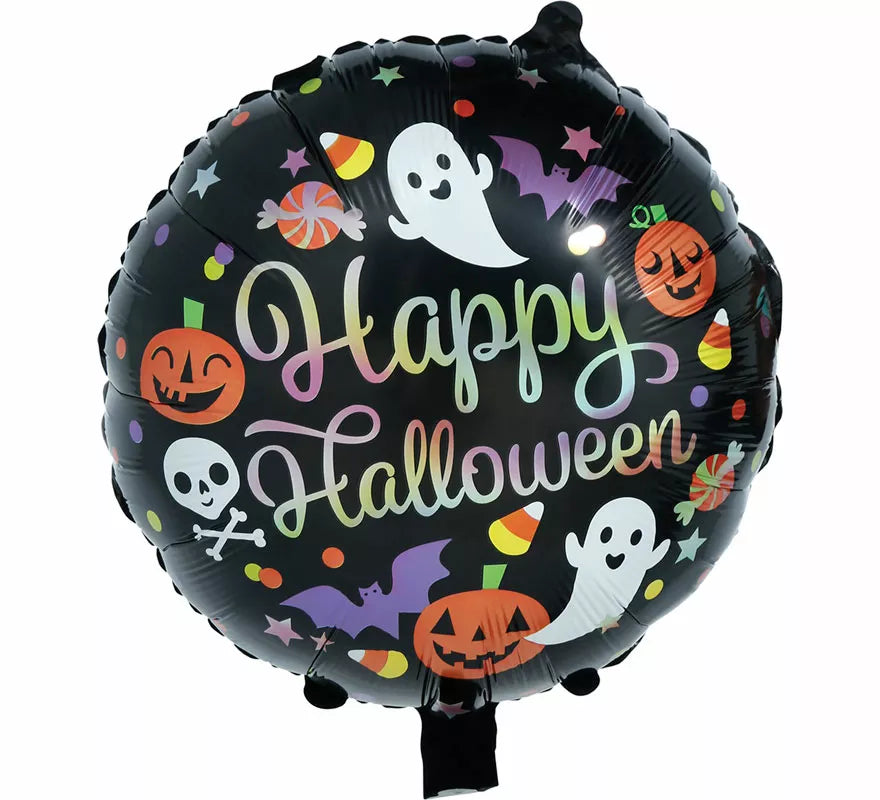 Globo de Foil Redondo Happy Halloween de 50 cm