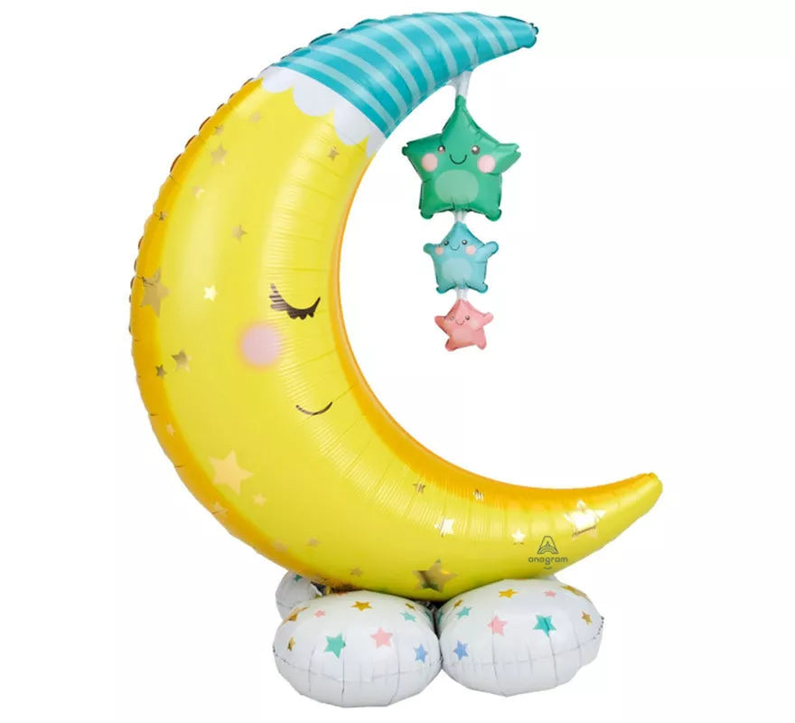Translation missing: es.Globo Foil Gigante Airloonz Lunas y Estrellas 101x139 cm