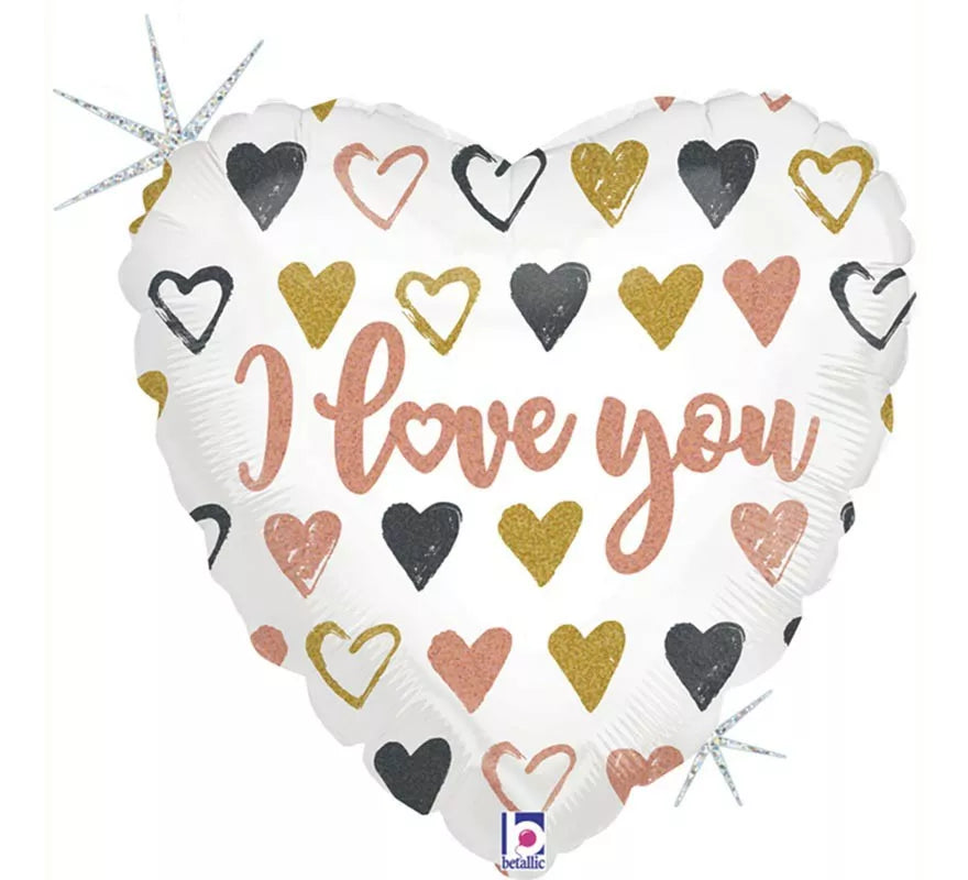 Translation missing: es.Globo Foil Metalizado forma de Corazón I Love You de 45 cm