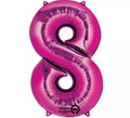 Globo metalizado Fucsia número 8 de 86 cm de altura