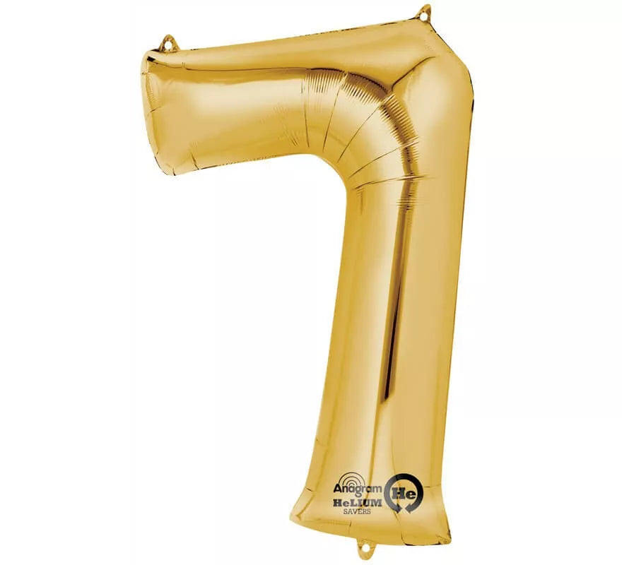 Translation missing: es.Globo metalizado Oro número 7 de 86 cm de altura